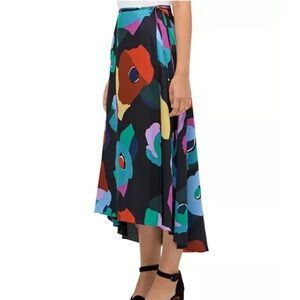 NEW KATE SPADE New York Floral Collage Wrap Midi Skirt 00